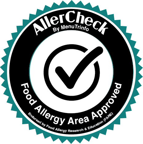 AllerCheck by MenuTrinfo Food Allergy Area Approved seal